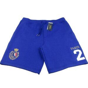 Polo Ralph Lauren Paris Crest Flag Shorts Mens Size Large Royal Blue NEW